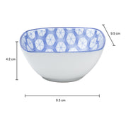 Blue Ceramic Dish, Pack Of 3 - Big Geometric Pattern, Serveware