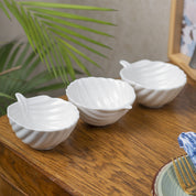 Off White Ceramic Dish - Pack Of 3, Plain