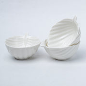 Off White Ceramic Dish - Pack Of 3, Plain