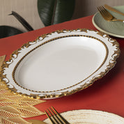 Golden Edge Glazed Serveware Dish