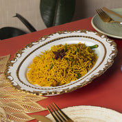 Golden Edge Glazed Serveware Dish