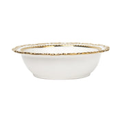 Golden Edge Glazed White Ceramic Dish