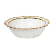 Golden Edge Glazed White Ceramic Dish