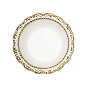 Golden Edge Glazed White Ceramic Dish