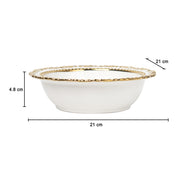 Golden Edge Glazed White Ceramic Dish
