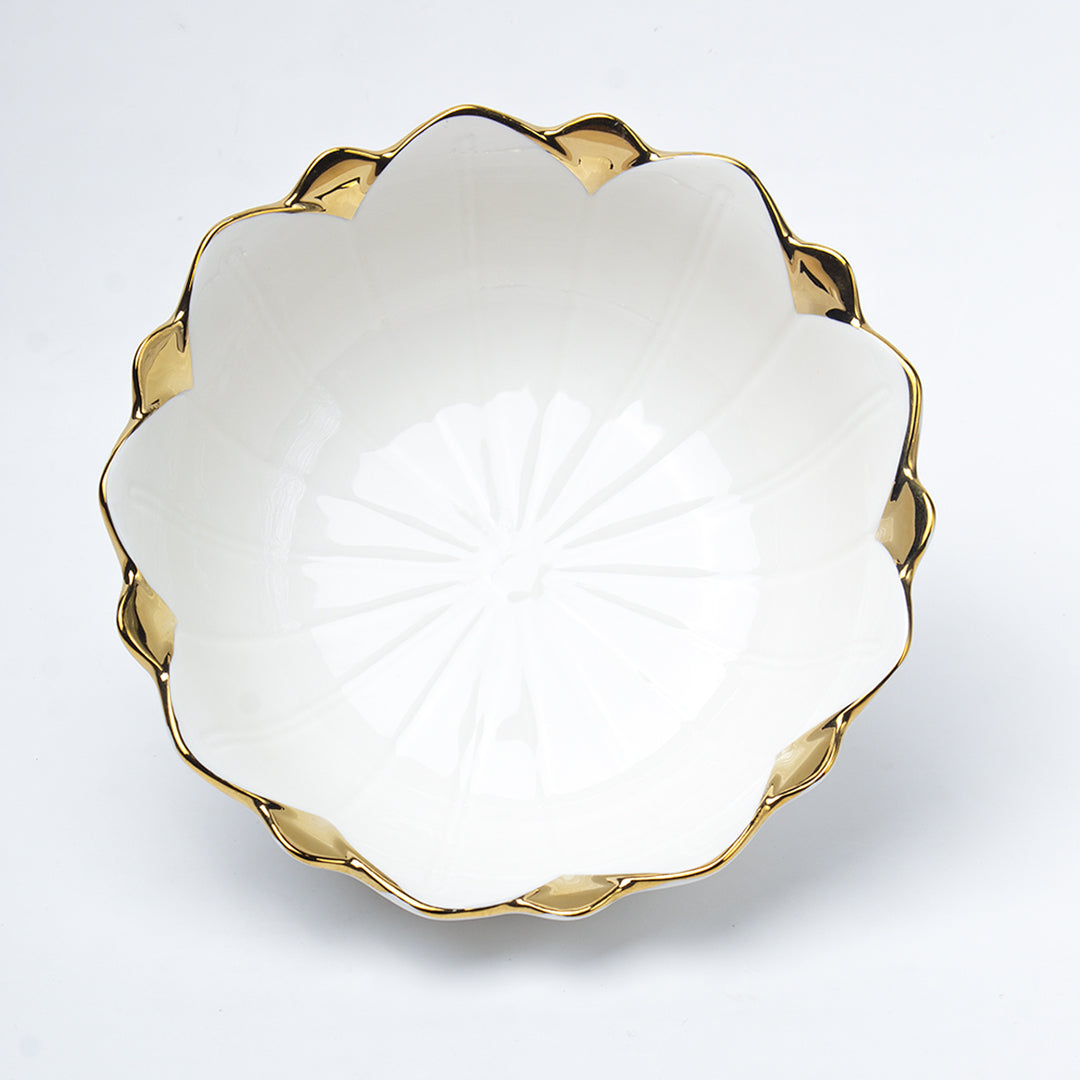 Antique Off White Ceramic Serving Dish - 21 x 21 x 7CM