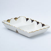 Antique Off White Ceramic Divided Serving Dish - 21 x 14 x 6CM