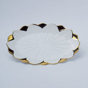 Antique Off White Ceramic Oval Serving Dish - 26 x 16 x 4CM