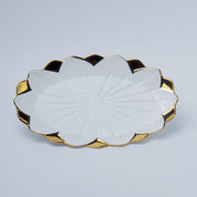 Antique Off White Ceramic Oval Serving Dish - 26 x 16 x 4CM