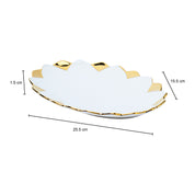 Antique Off White Ceramic Oval Serving Dish - 26 x 16 x 4CM