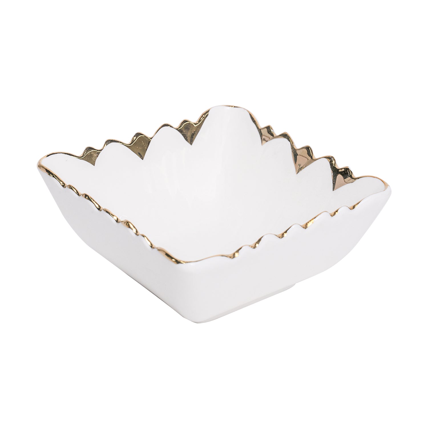 Antique Off White Ceramic Square Serving Dish - 12 x 12 x 6CM