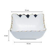 Antique Off White Ceramic Square Serving Dish - 12 x 12 x 7CM
