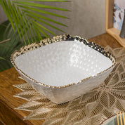 Antique Off White Ceramic Square Serving Dish - 13 x 13 x 6CM