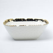 Antique Off White Ceramic Square Serving Dish - 13 x 13 x 6CM