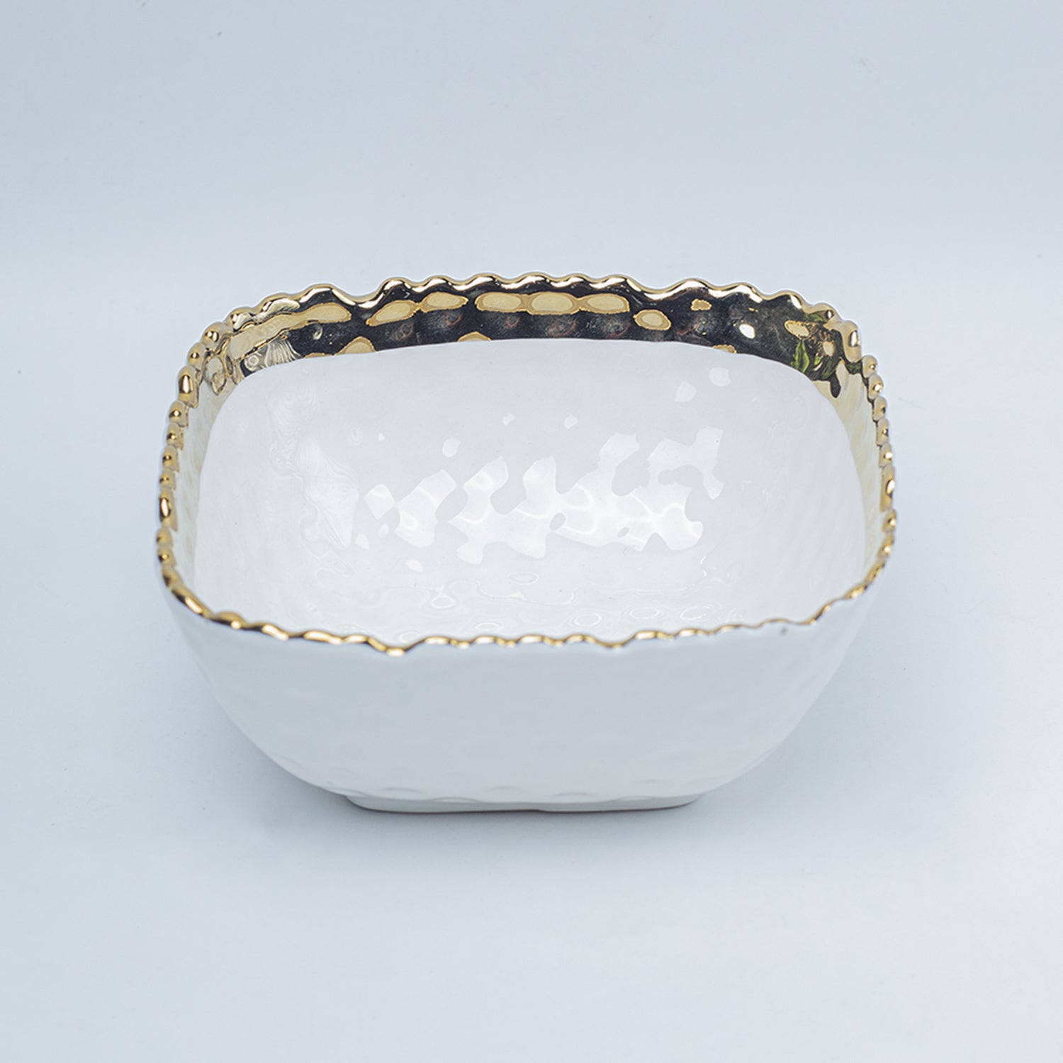 Antique Off White Ceramic Square Serving Dish - 18 x 18 x 7CM