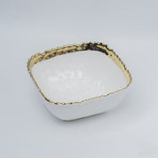 Antique Off White Ceramic Square Serving Dish - 18 x 18 x 7CM