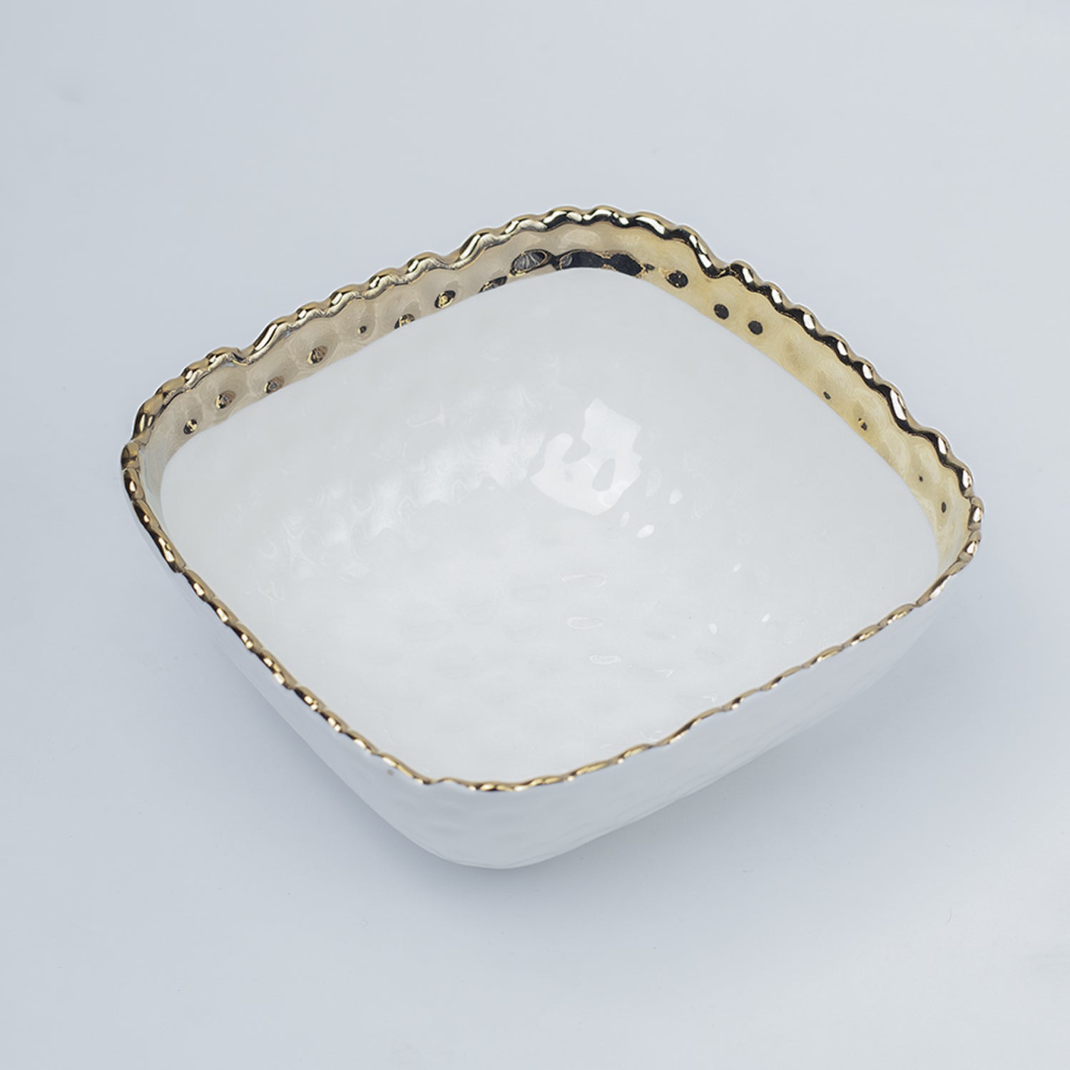 Antique Off White Ceramic Square Serving Dish - 18 x 18 x 7CM