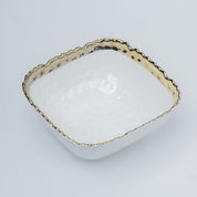 Antique Off White Ceramic Square Serving Dish - 18 x 18 x 7CM