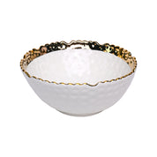 Antique Off White Ceramic Round Serving Dish - 14 x 14 x 6CM