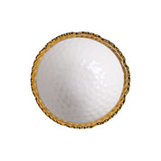 Antique Off White Ceramic Round Serving Dish - 14 x 14 x 6CM