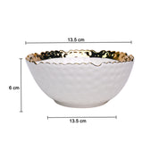 Antique Off White Ceramic Round Serving Dish - 14 x 14 x 6CM