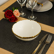 Antique Off White Ceramic Round Serving Dish - 18 x 18 x 7CM