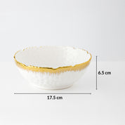 Antique Off White Ceramic Round Serving Dish - 18 x 18 x 7CM