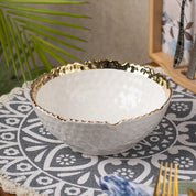 Antique Off White Ceramic Round Serving Dish - 18 x 18 x 7CM