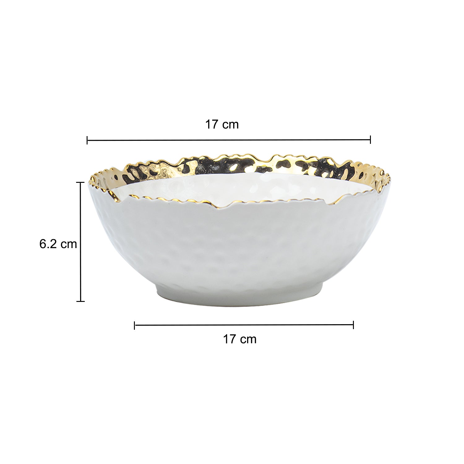Antique Off White Ceramic Round Serving Dish - 18 x 18 x 7CM