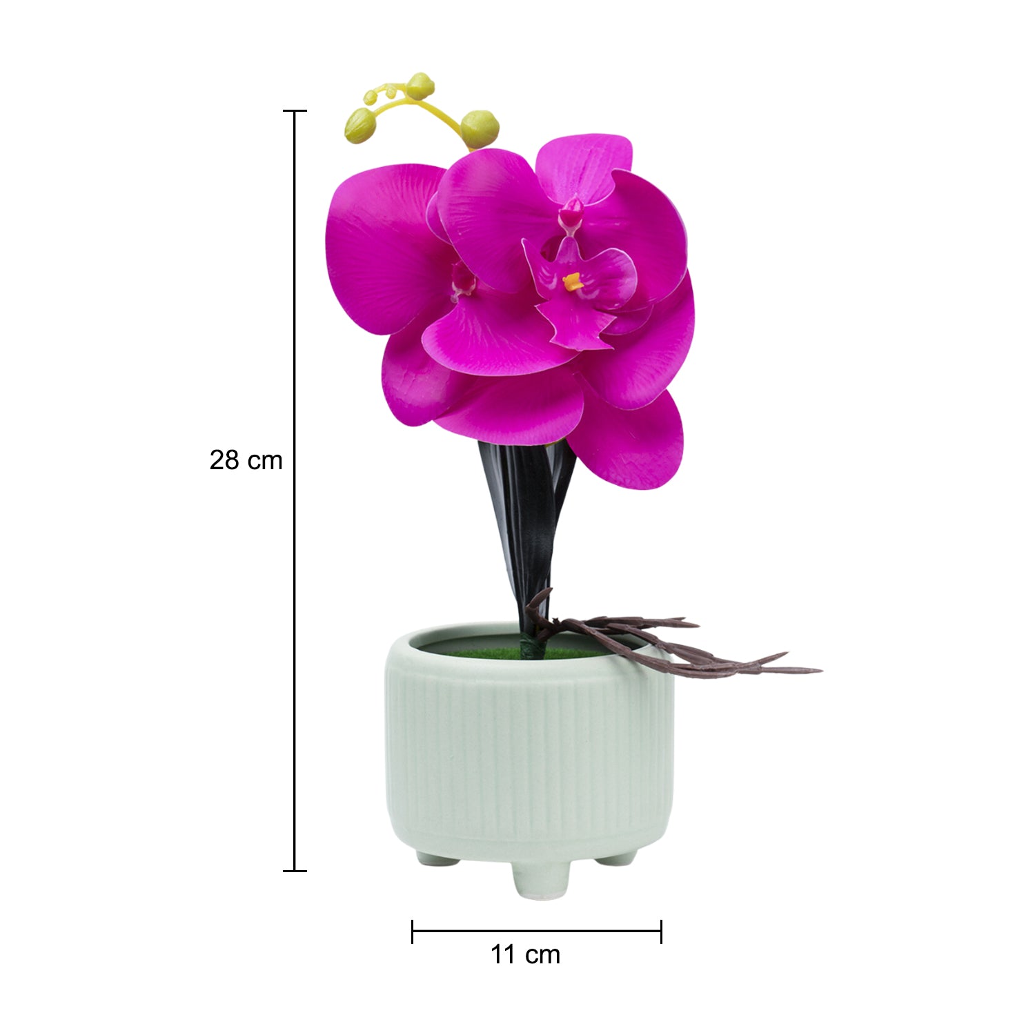 Stylish Purple Artificial Flower With Pot - 10 X 10 X 34Cm