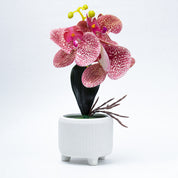 Stylish Pink Artificial Flowers With Pot - 11 X 11 X 21Cm
