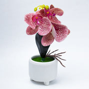 Stylish Pink Artificial Flowers With Pot - 11 X 11 X 21Cm