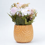 Stylish Pink Artificial Flower With Pot - 11.5 X 11.5 X 24Cm