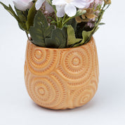 Stylish Pink Artificial Flower With Pot - 11.5 X 11.5 X 24Cm