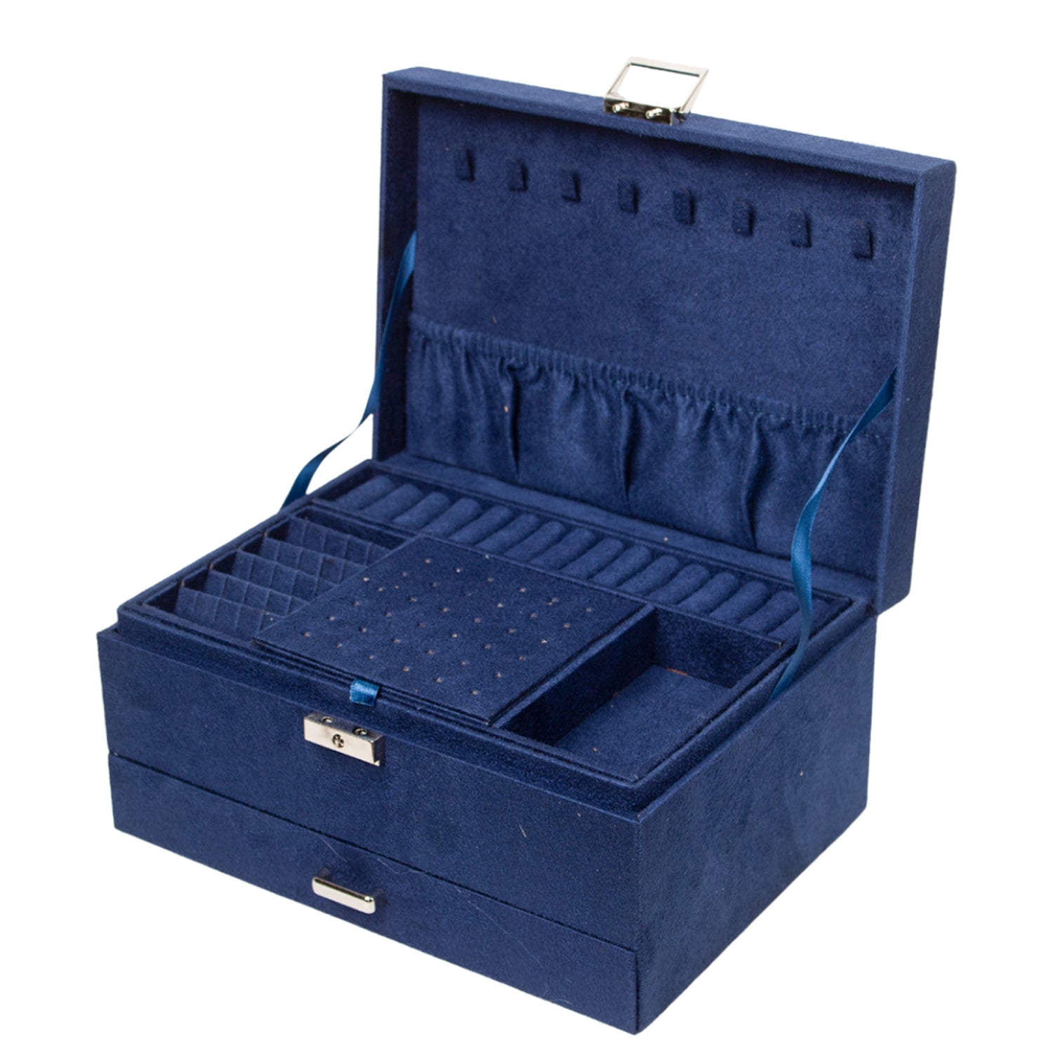 Velvet Blue Jewelry Storage Organizer