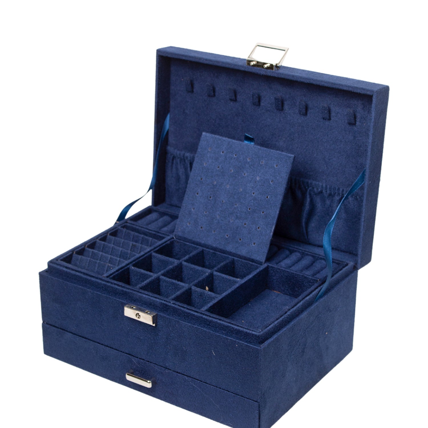 Velvet Blue Jewelry Storage Organizer