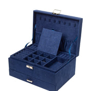 Velvet Blue Jewelry Storage Organizer