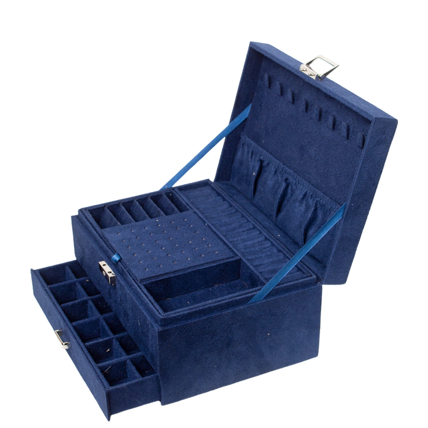 Velvet Blue Jewelry Storage Organizer