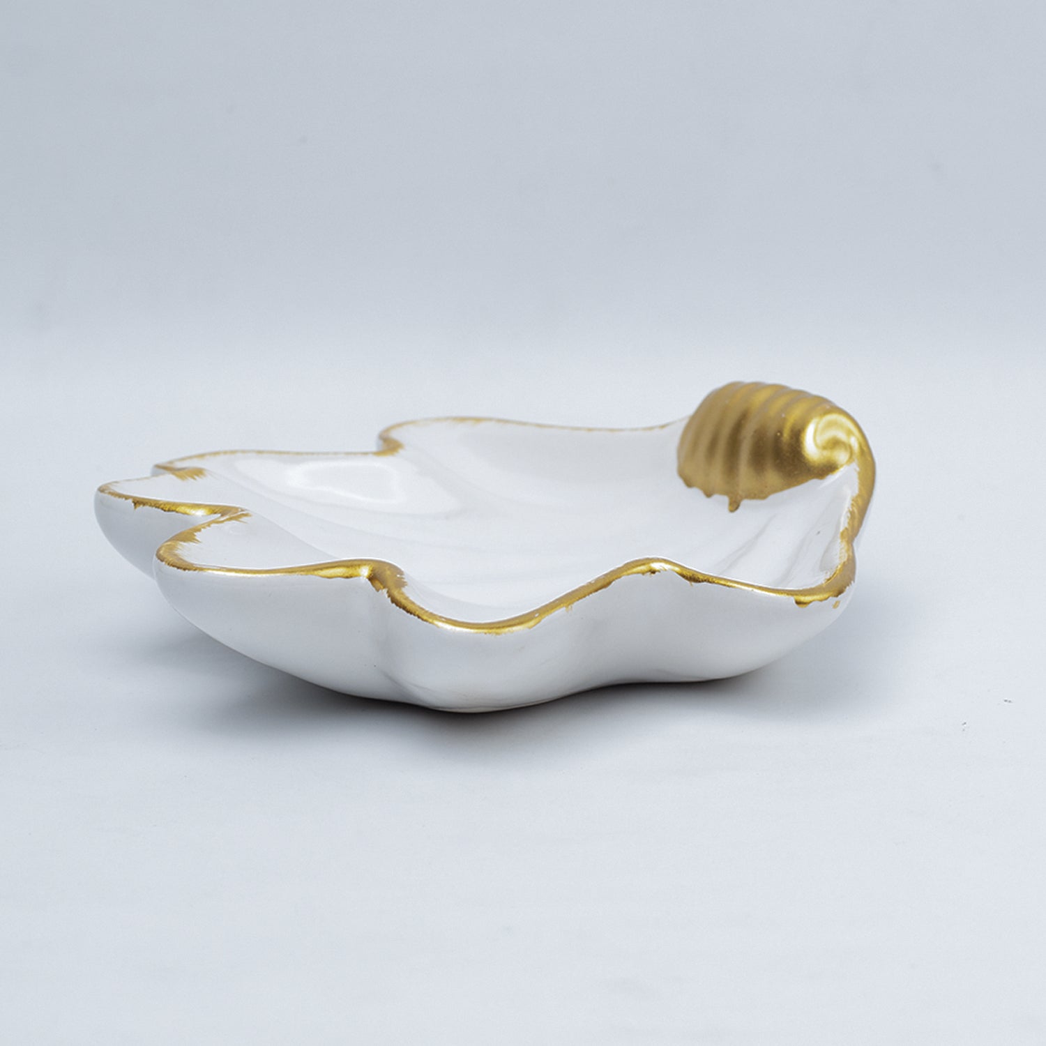 White Ceramic Leaf Jewllery Tray Organizer