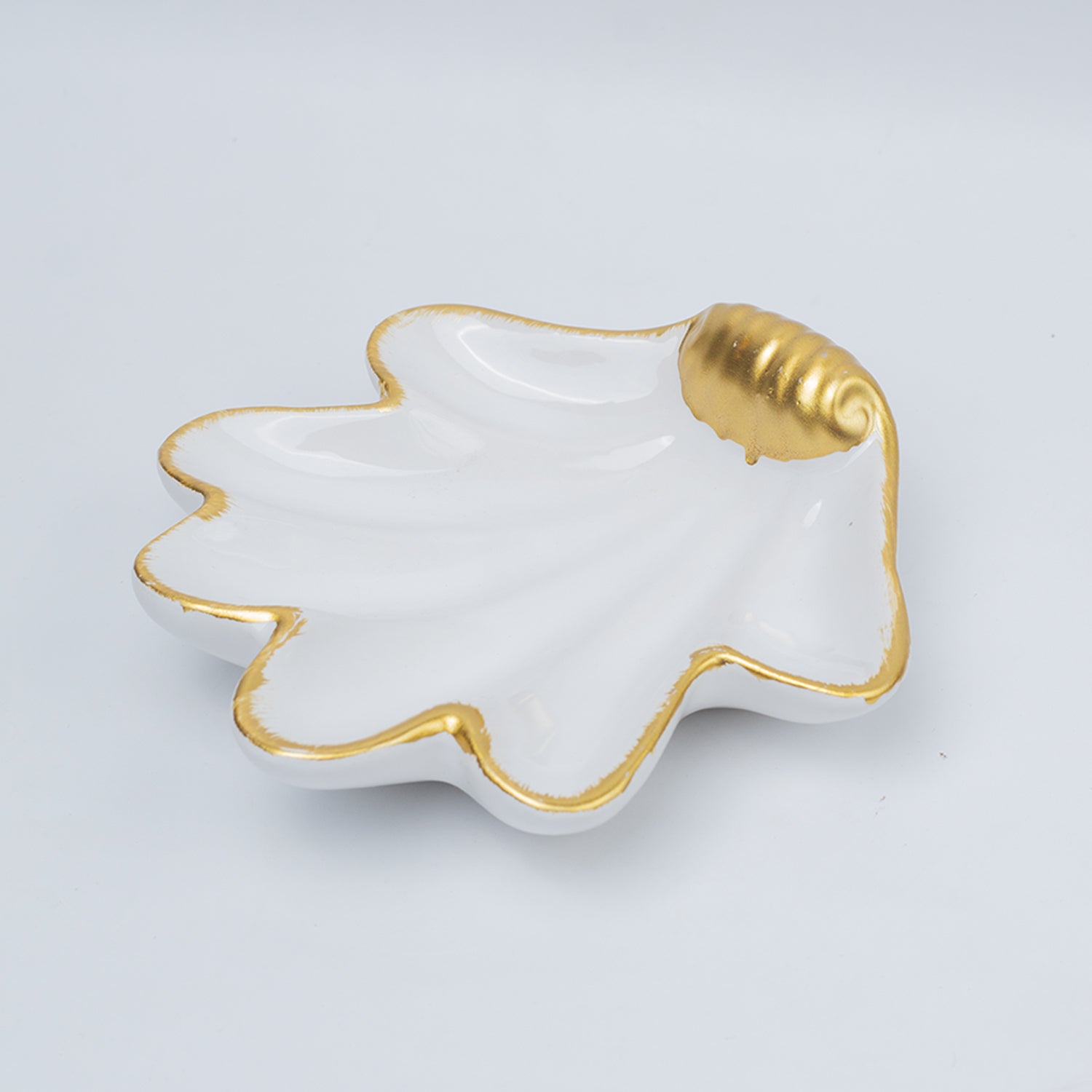White Ceramic Leaf Jewllery Tray Organizer