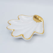 White Ceramic Leaf Jewllery Tray Organizer