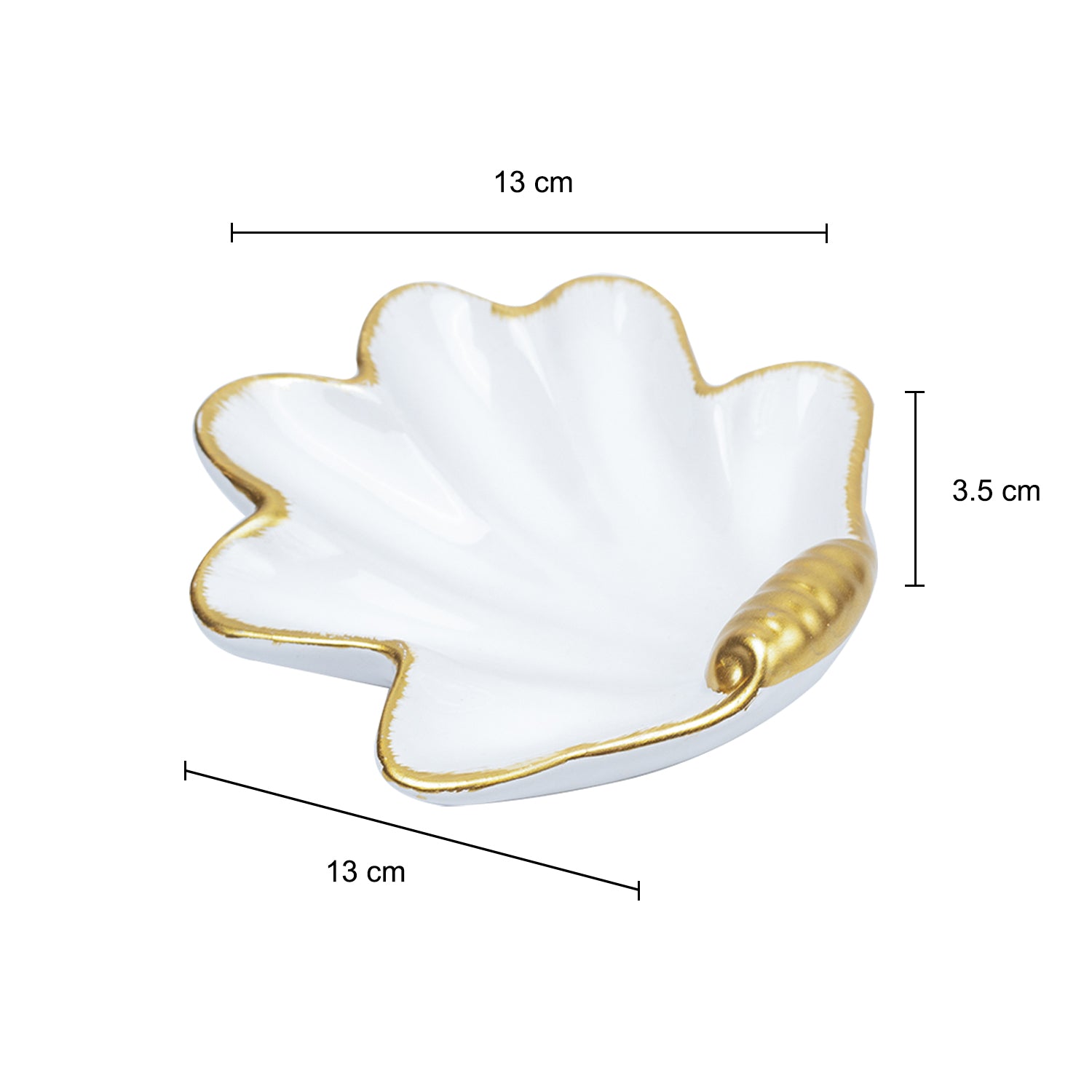 White Ceramic Leaf Jewllery Tray Organizer