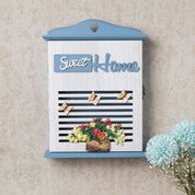 Blue & White Wood House Shaped Key Box Organiser
