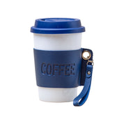 Black Ceramic Sipper - Leather Grip, 350 Ml