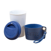 Black Ceramic Sipper - Leather Grip, 350 Ml