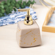 Brown Ceramic Soap Dispenser - Stone Finish, Bath Accessories