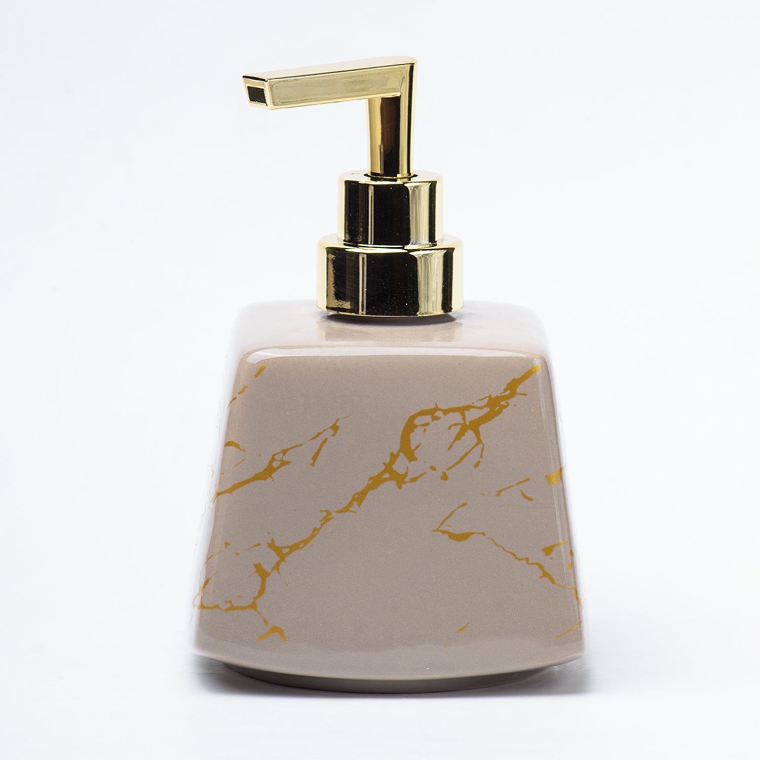 Brown Ceramic Soap Dispenser - Stone Finish, Bath Accessories