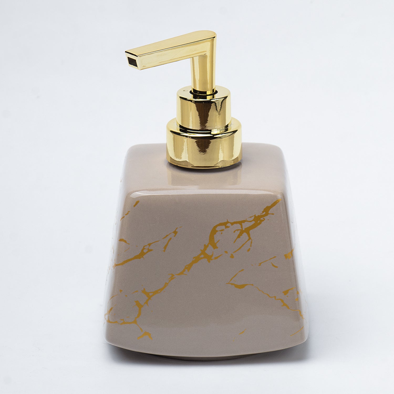 Brown Ceramic Soap Dispenser - Stone Finish, Bath Accessories