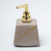 Brown Ceramic Soap Dispenser - Stone Finish, Bath Accessories