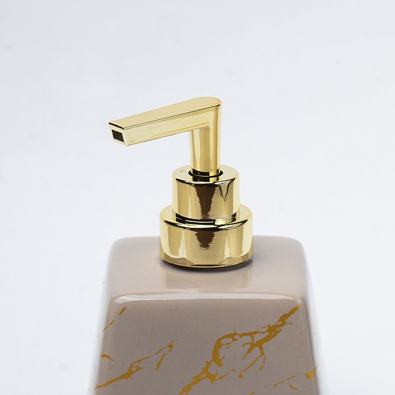 Brown Ceramic Soap Dispenser - Stone Finish, Bath Accessories